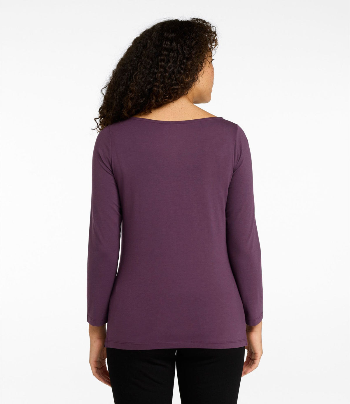 Women's Soft Stretch Supima-Blend Tee, Boatneck Bracelet-Sleeve