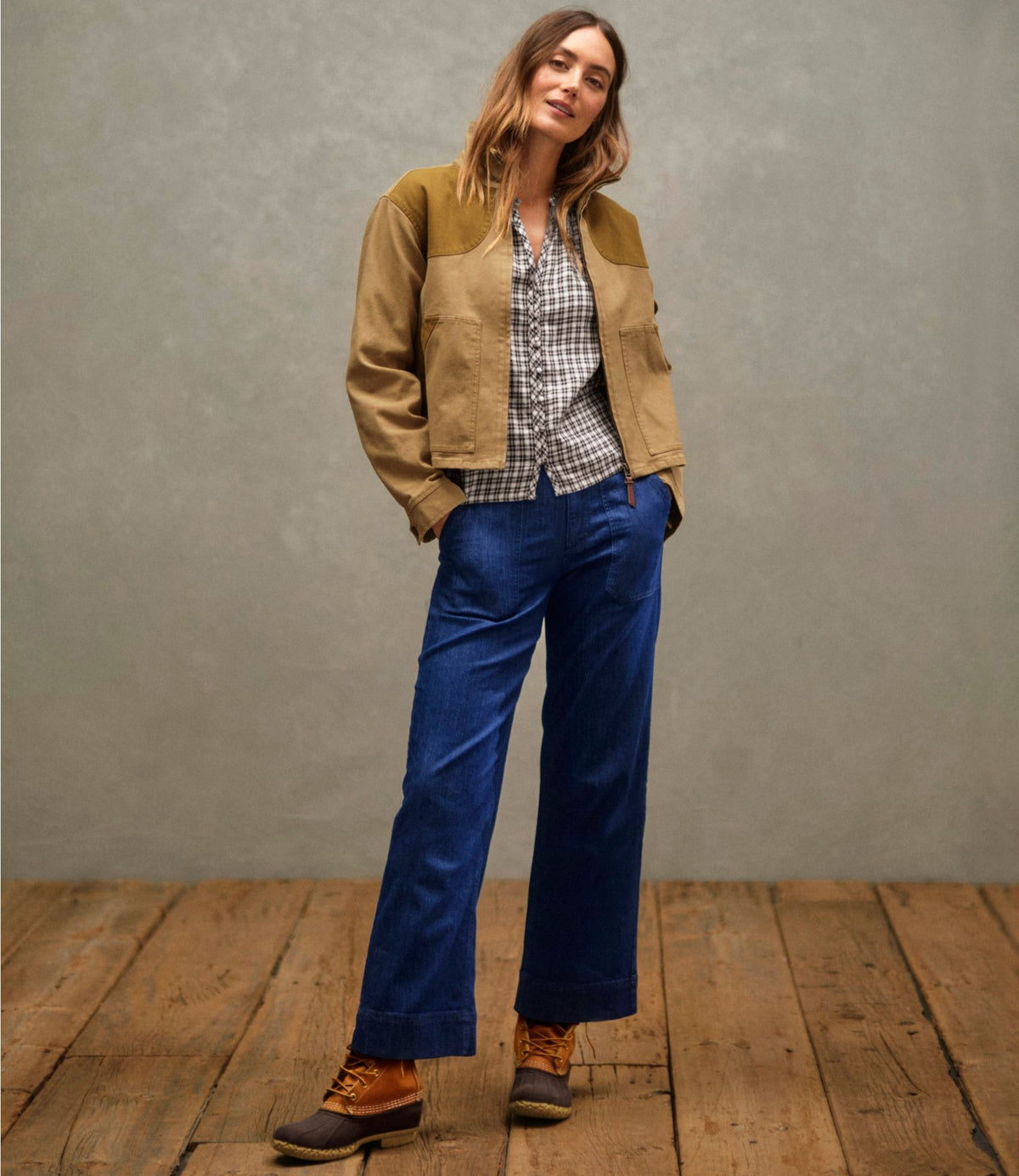 Women's Signature Utility Jeans, Mid-Rise Wide-Leg Ankle