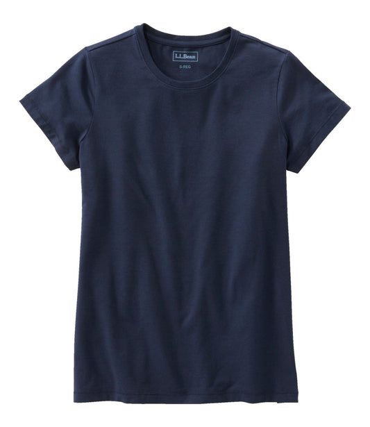 Women's Soft Stretch Supima-Blend Tee, Crewneck Short-Sleeve