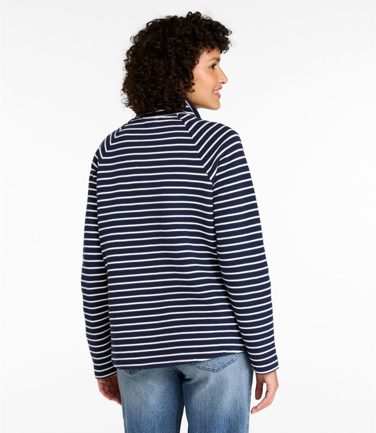 Women's Lakewashed Double-Knit Quarter-Snap, Stripe