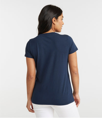 Women's Soft Stretch Supima-Blend Tee, Scoopneck Short-Sleeve