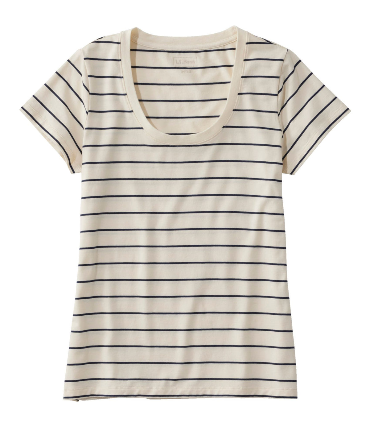 Women's Soft Stretch Supima-Blend Tee, Scoopneck Short-Sleeve Stripe