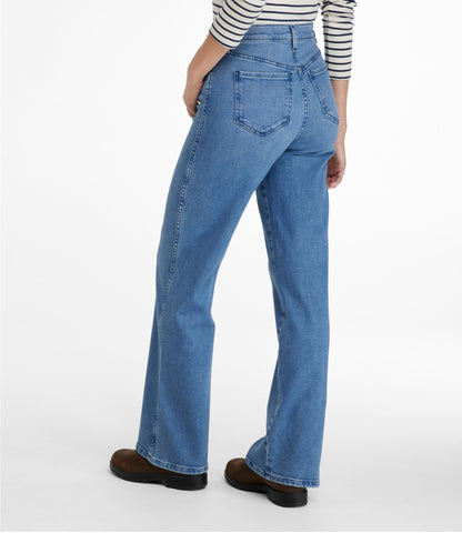 Women's L.L.Bean Everyday Stretch Jeans, High-Rise Relaxed Wide-Leg