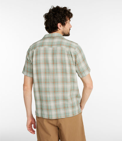 Men's Cloud Gauze Shirt, Short-Sleeve, Slightly Fitted Untucked Fit, Plaid