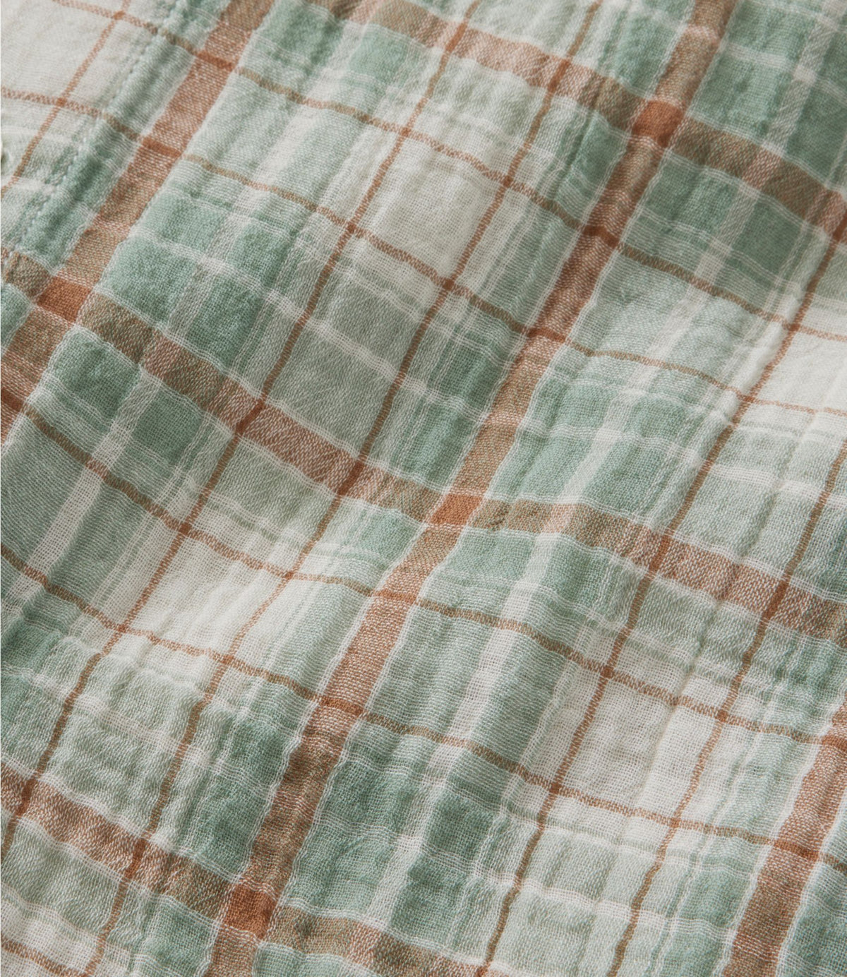 Men's Cloud Gauze Shirt, Short-Sleeve, Slightly Fitted Untucked Fit, Plaid