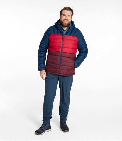 Men's Bean's Down Hooded Jacket, Colorblock