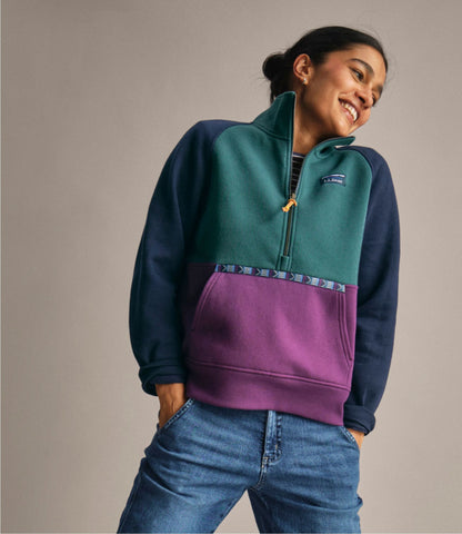 Women's Mountain Classic Sweatshirt, Half-Zip Colorblock
