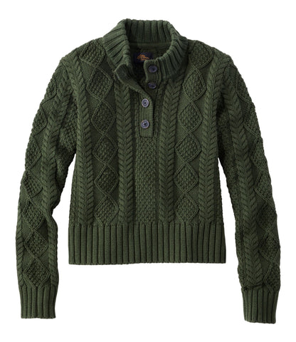 Women's Signature Cotton Fisherman Sweater, Mockneck