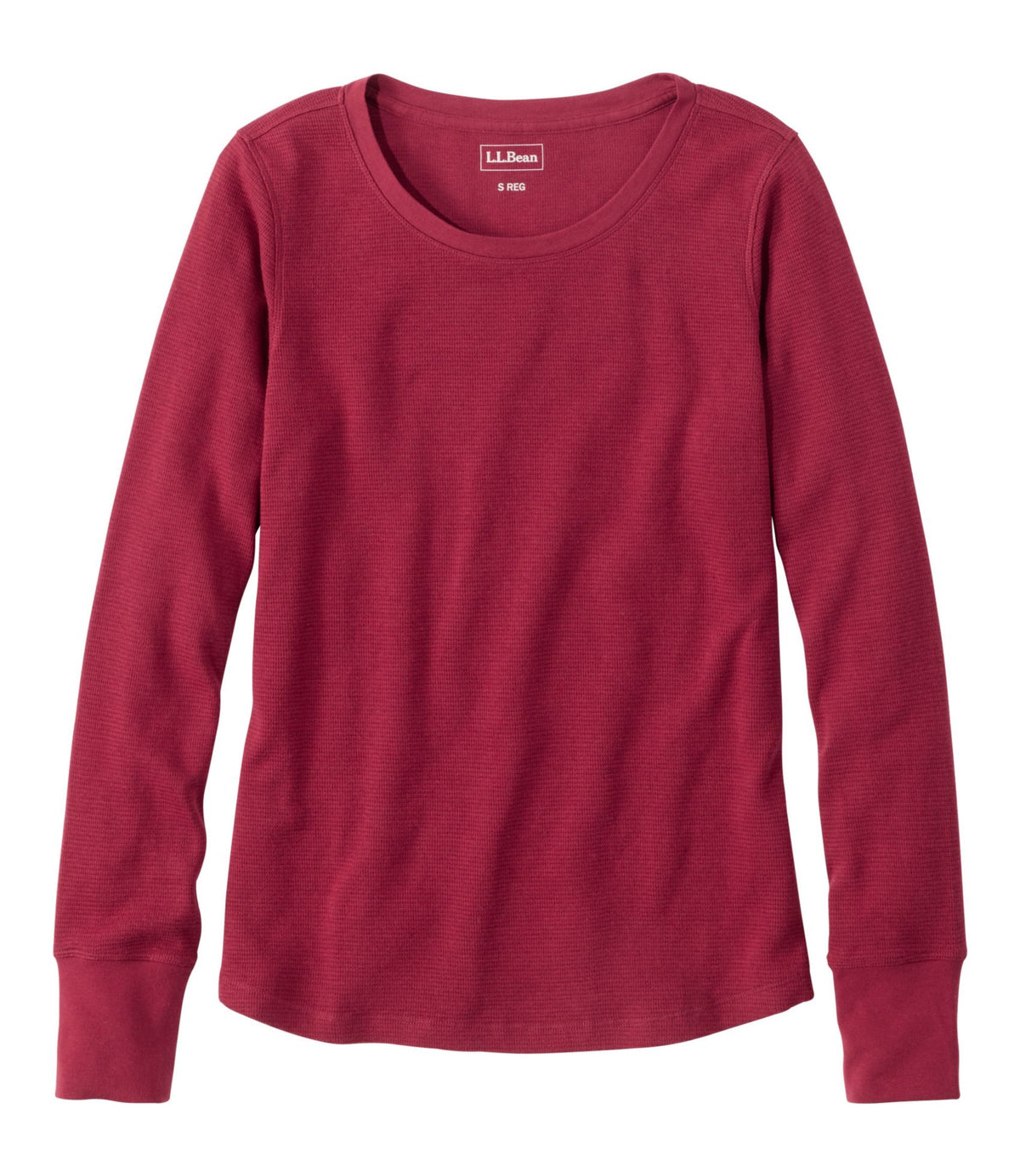 Women's Waffle-Knit Top, Long-Sleeve Jewelneck