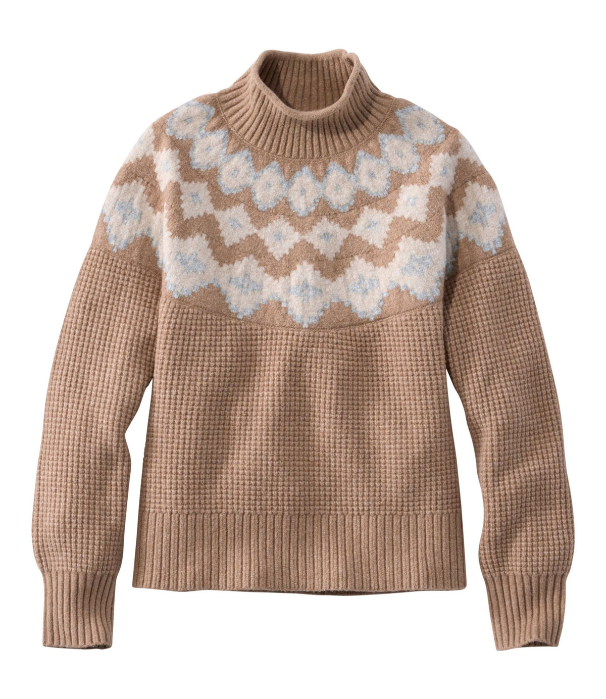 Women's Supersoft Waffle Sweater, Mockneck Fair Isle