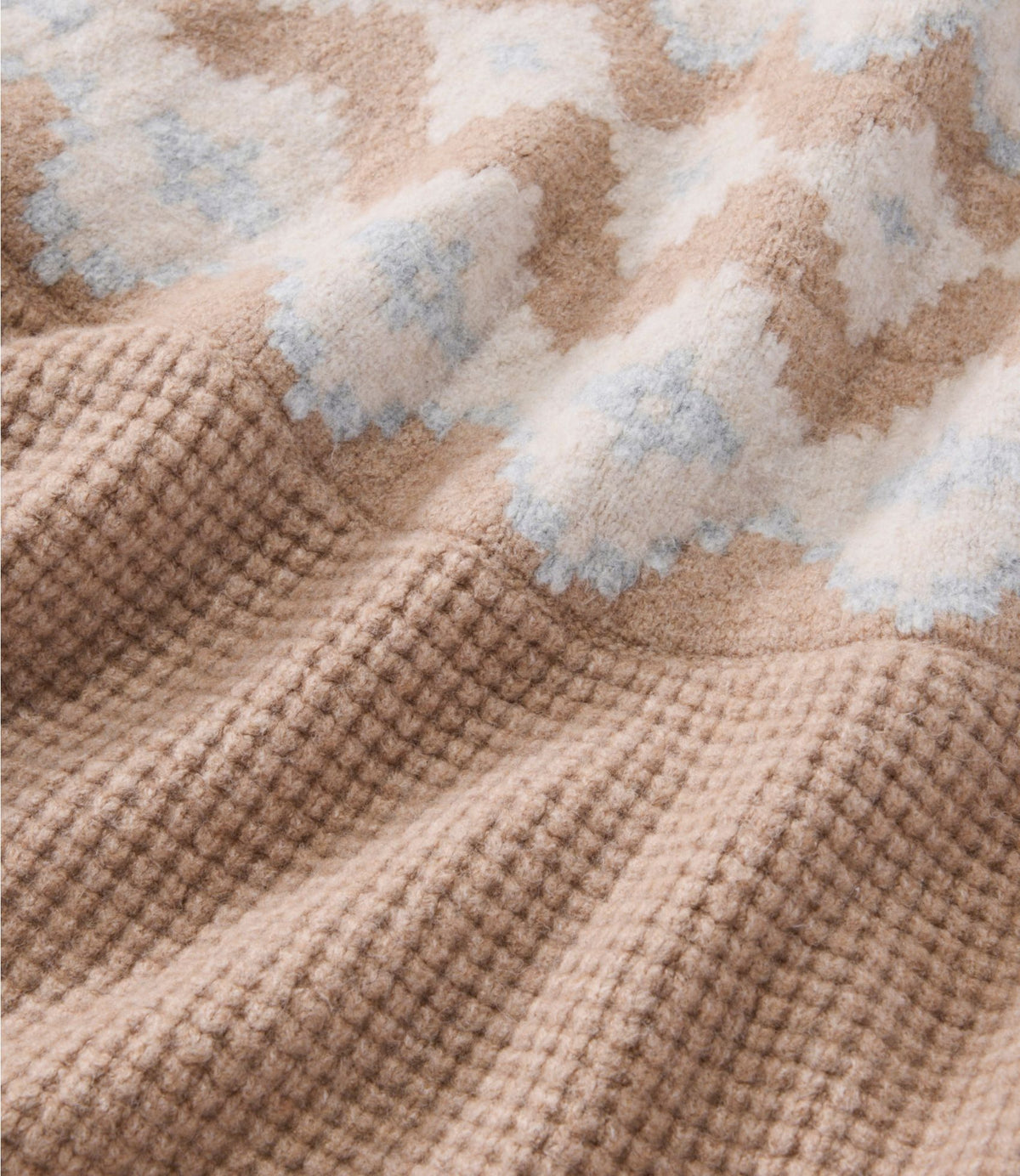 Women's Supersoft Waffle Sweater, Mockneck Fair Isle