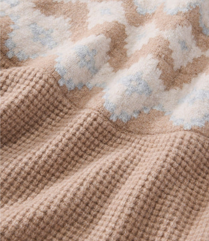 Women's Supersoft Waffle Sweater, Mockneck Fair Isle