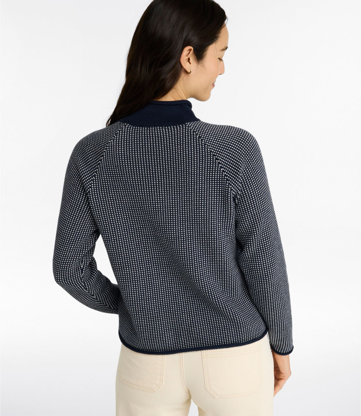 Women's The Original Double L® Sweater, Rollneck Bird's-Eye
