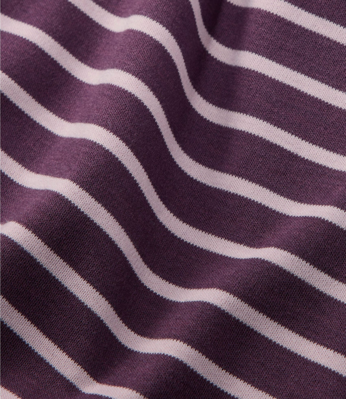 Women's Pima Cotton Tee, Long-Sleeve Open V-Neck Stripe