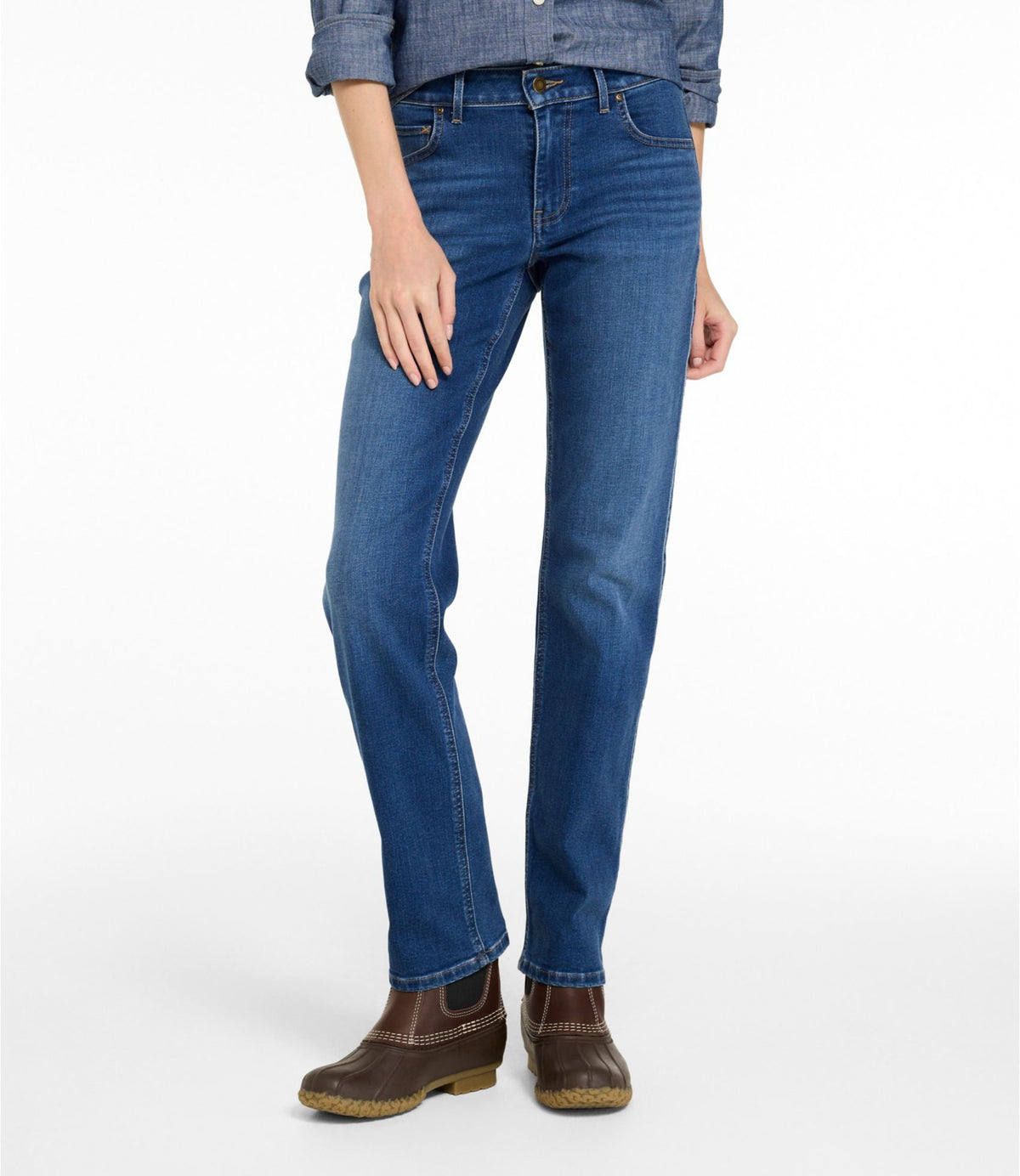 Women's L.L.Bean Go-Anywhere Jeans, Mid-Rise Ultimate Straight-Leg