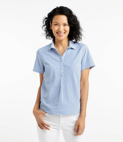 Women's Vacationland Seersucker Shirt, Short-Sleeve Popover Stripe