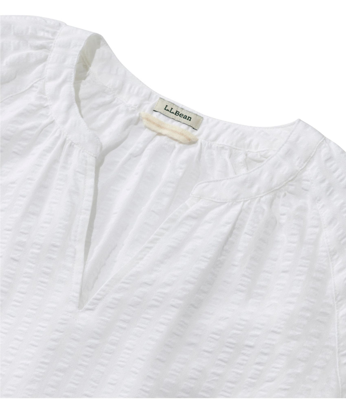 Women's Bean's Seacoast Seersucker Splitneck Shirt