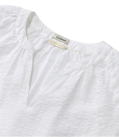 Women's Bean's Seacoast Seersucker Splitneck Shirt
