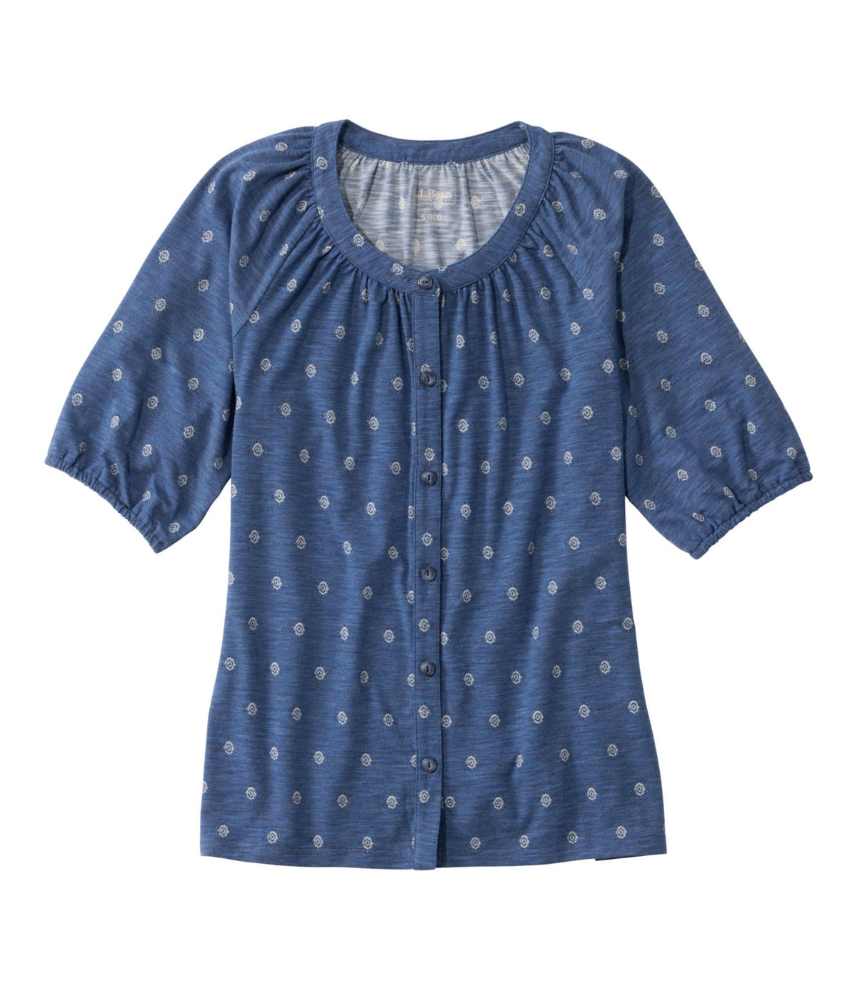 Women's Camden Hills Tee, Elbow-Sleeve Button-Front Shirt Print
