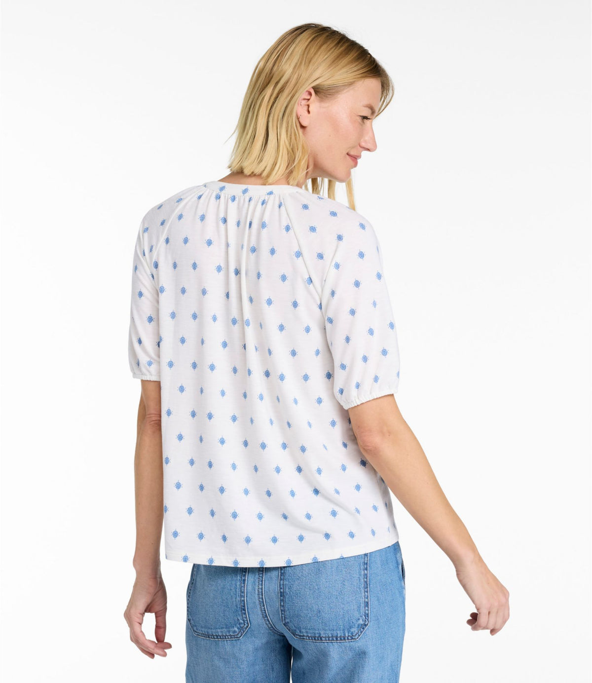 Women's Camden Hills Tee, Elbow-Sleeve Button-Front Shirt Print