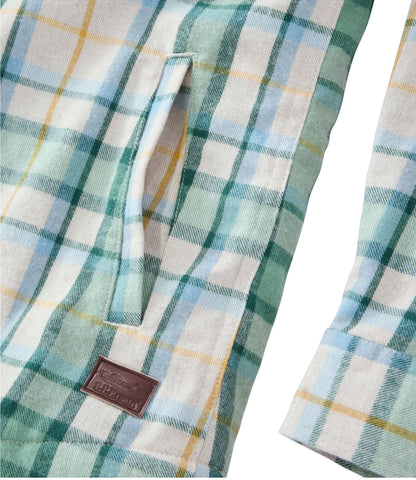 Women's Scotch Plaid Flannel Shirt, Sherpa-Lined Zip Hoodie