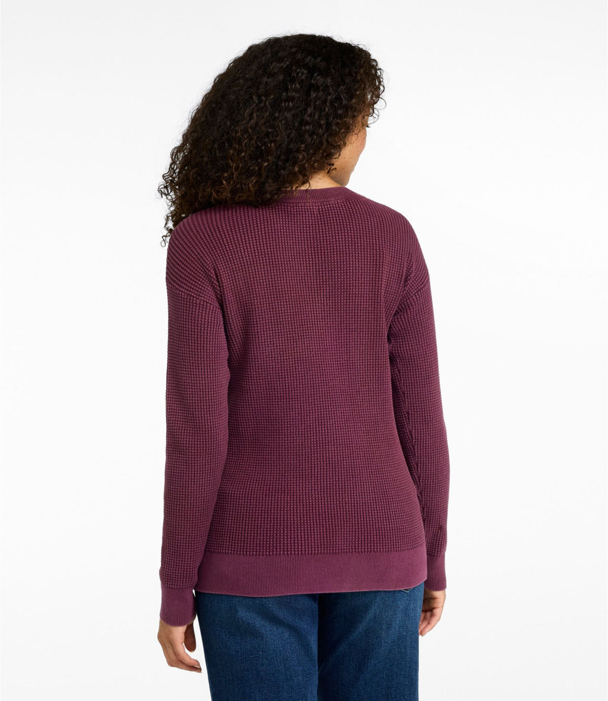 Women's Sunwashed Waffle Sweater, Pullover