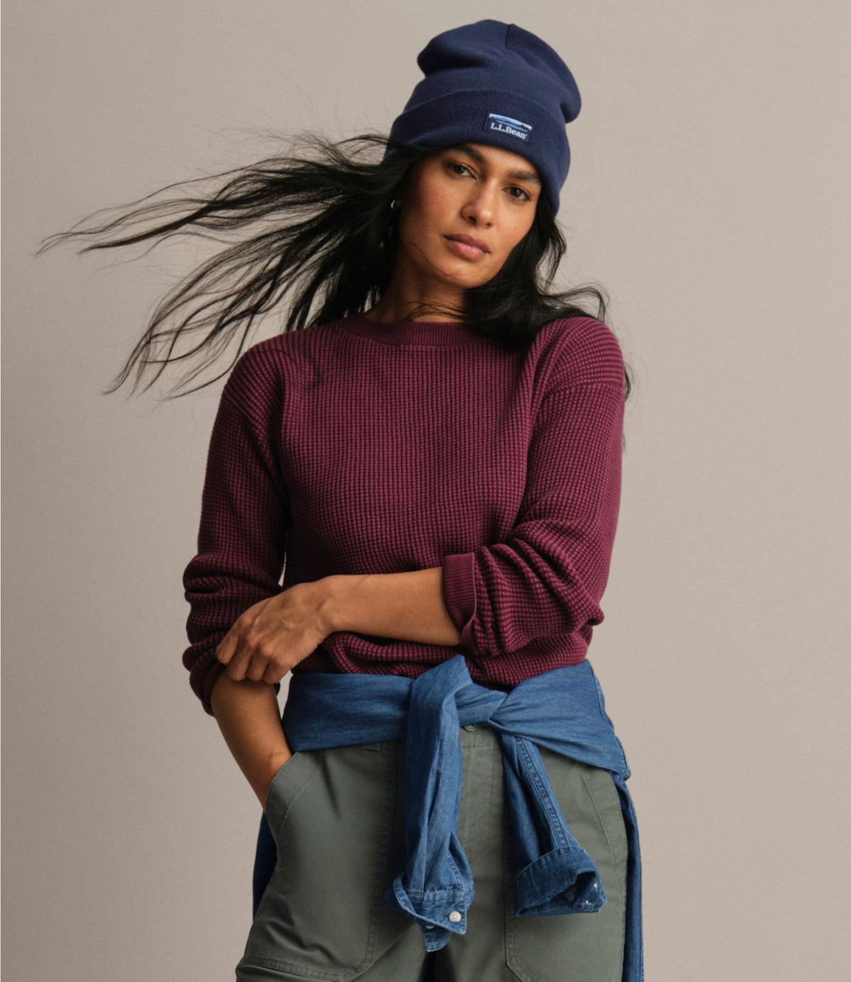 Women's Sunwashed Waffle Sweater, Pullover