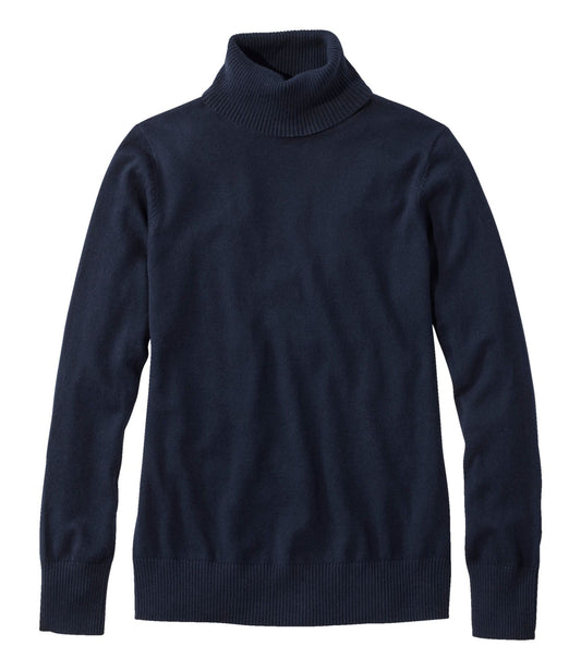 Women's Cotton/Cashmere Sweater, Turtleneck