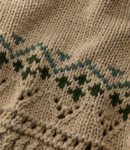 Women's Signature Cotton Fisherman Sweater, Short Cardigan Fair Isle