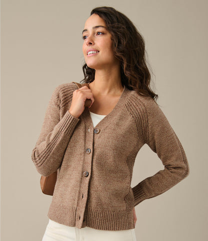 Women's Mariner Shaker Sweater, V-Neck Cardigan