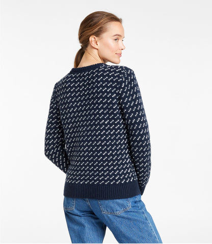 Women's Bean's Classic Ragg Wool Sweater, Crewneck Bird's-Eye