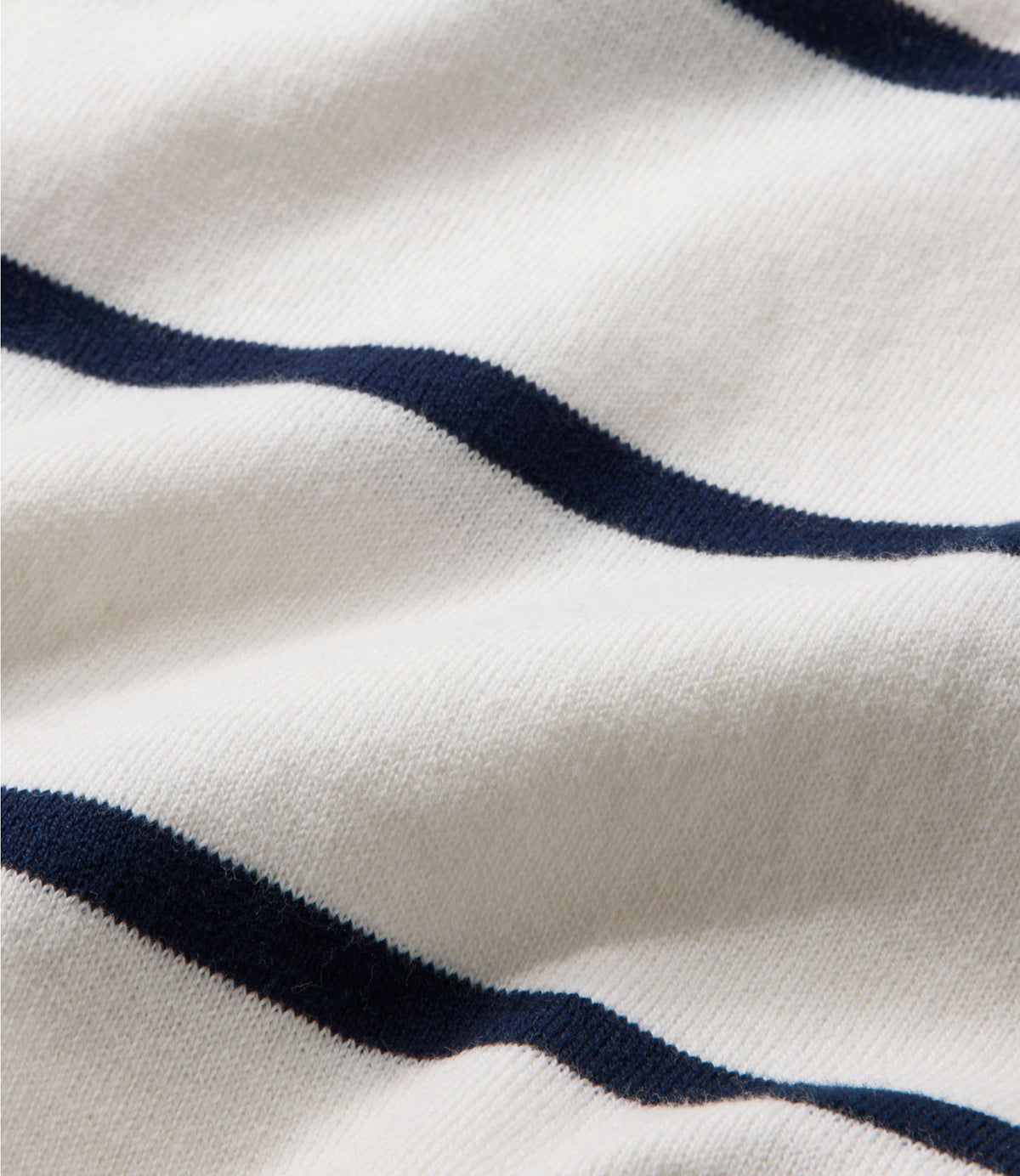 Women's Cotton/Cashmere Sweater, V-Neck Stripe