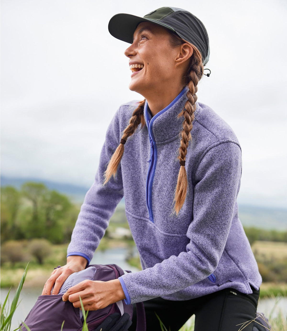 Women's L.L.Bean Sweater Fleece Half-Zip Pullover