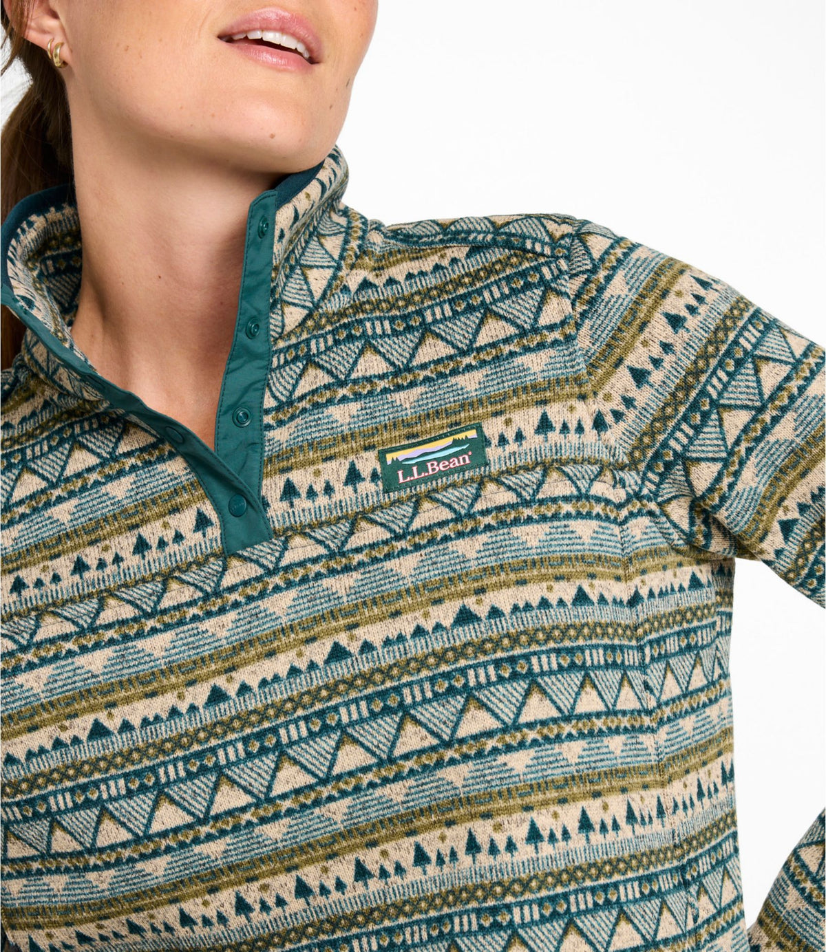 Women's L.L.Bean Sweater Fleece Pullover, Print