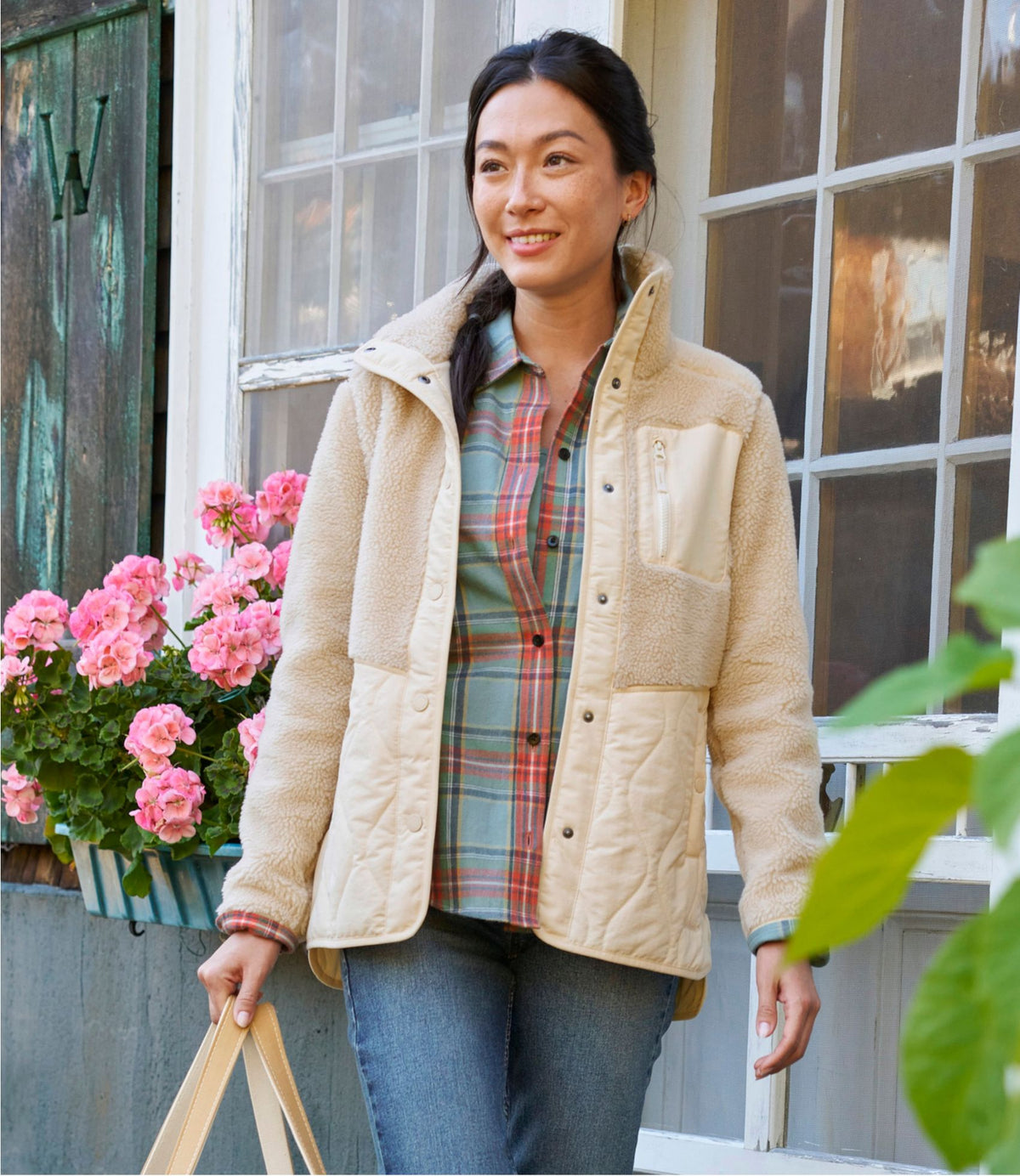 Women's Bean's Mixed Media Sherpa Fleece Jacket