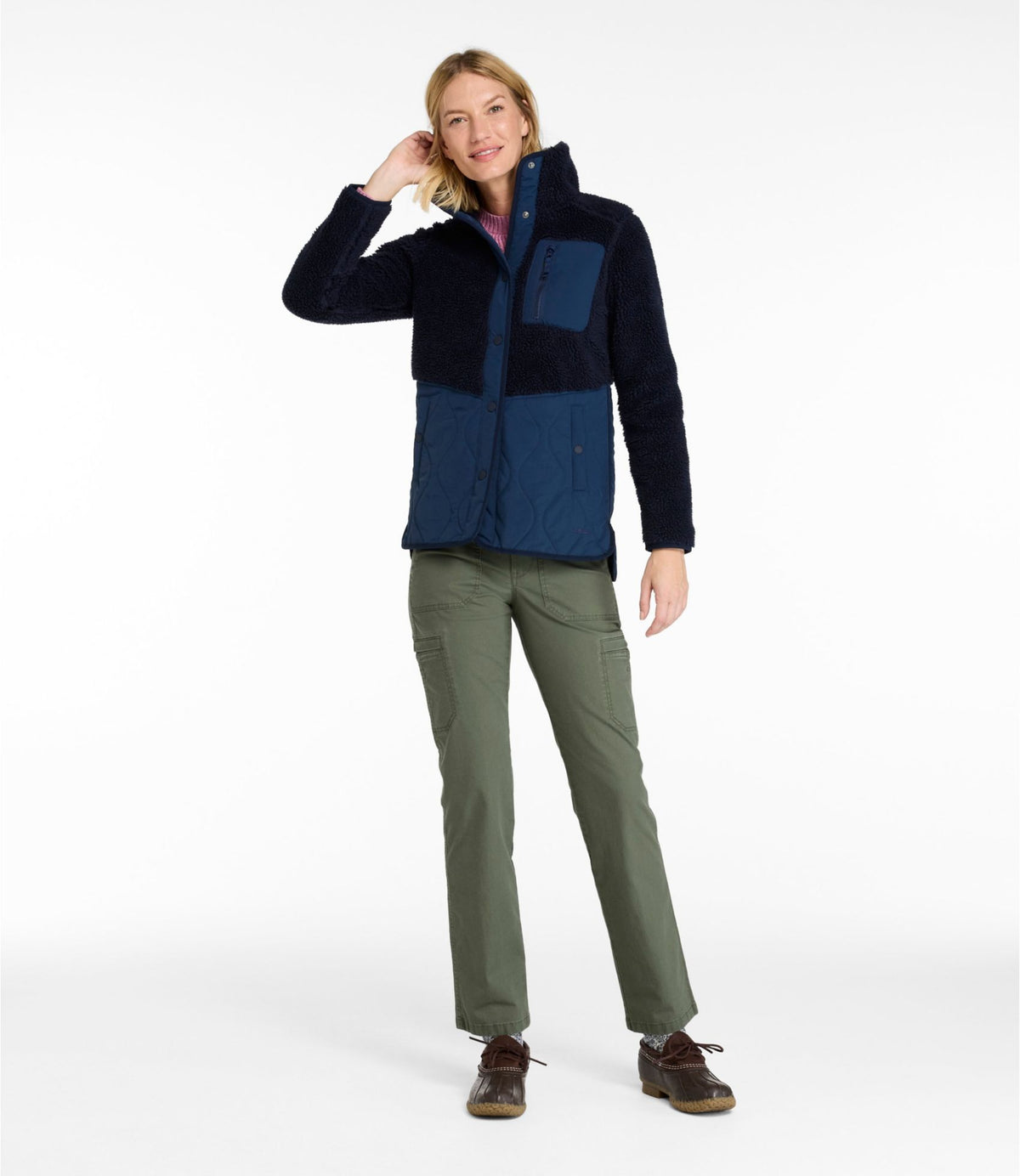 Women's Bean's Mixed Media Sherpa Fleece Jacket
