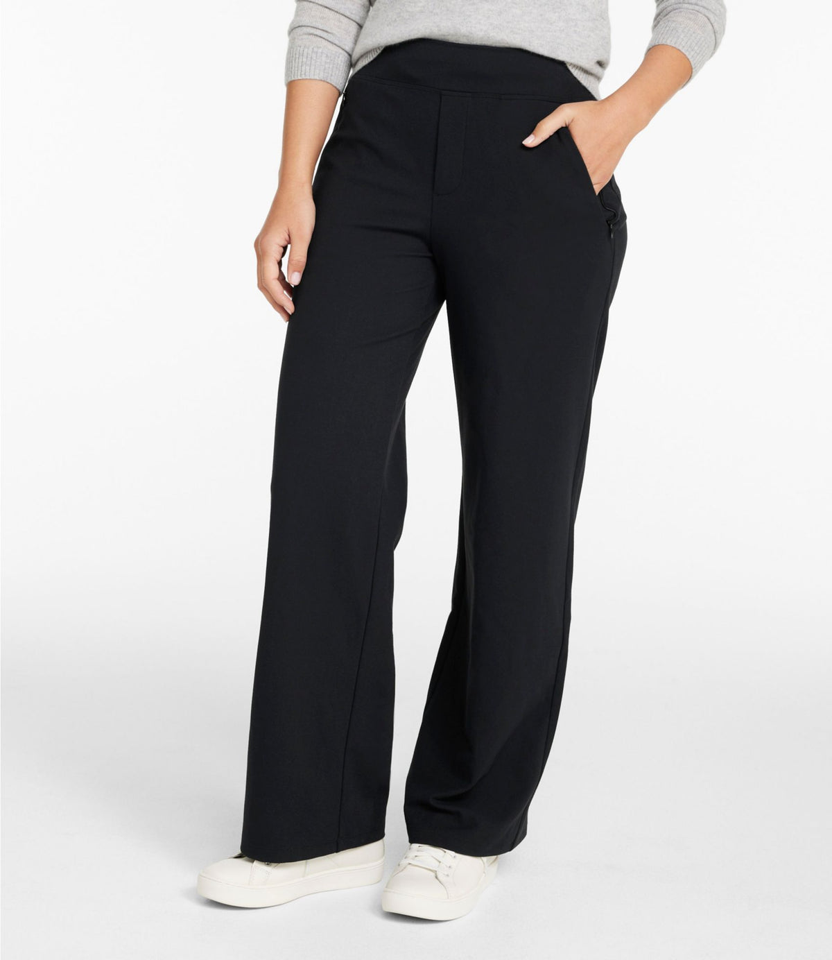 Women's L.L.Bean Go-Anywhere Knit Pants, High-Rise Wide-Leg