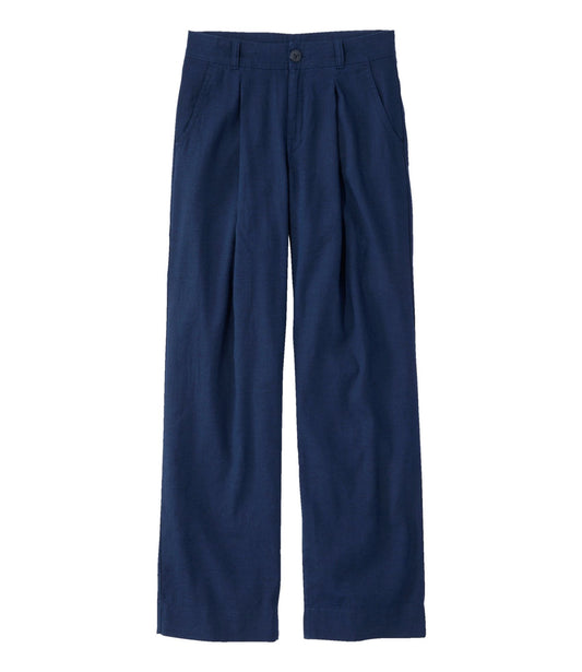 Women's Lakeside Linen-Blend Pants, Wide Straight-Leg