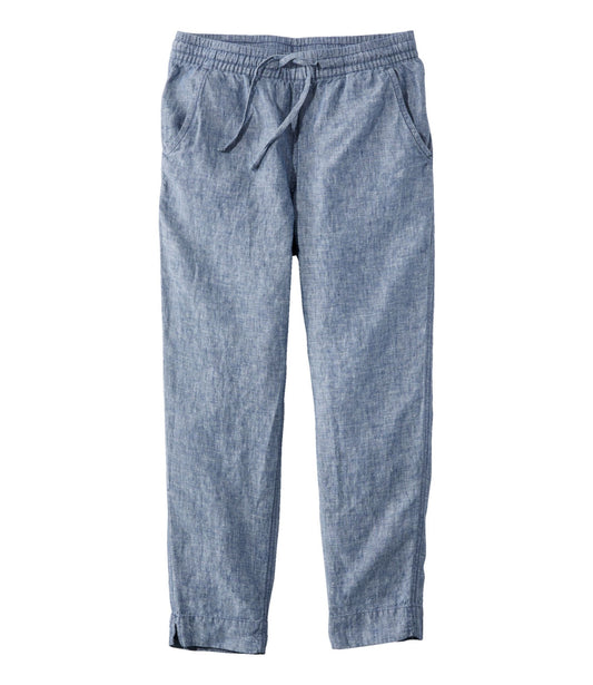 Women's Premium Linen Pull-On Ankle Pants, Mid-Rise Tapered-Leg