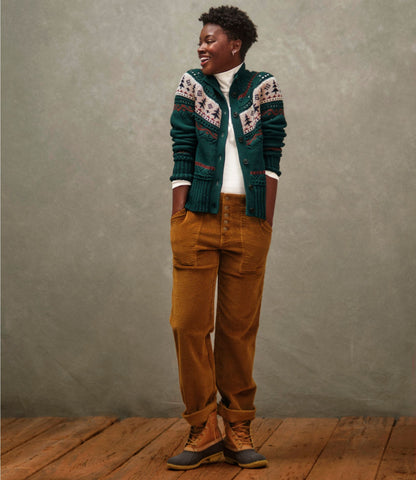 Women's Signature Utility Corduroy Pants, Mid-Rise Straight-Leg