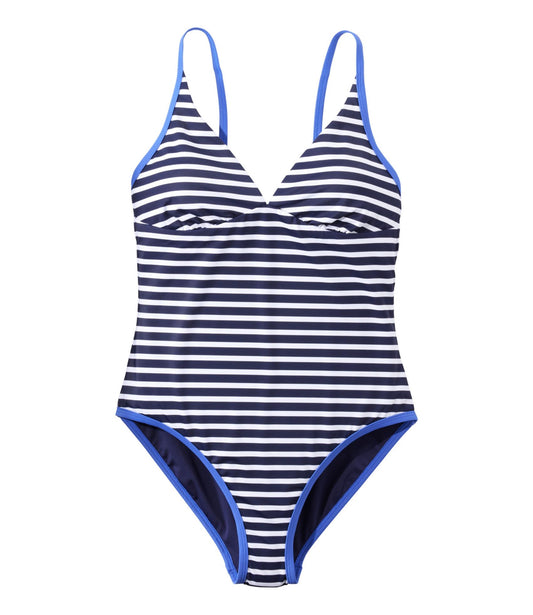 Women's Coastal Essentials Swimwear, V-Neck Tanksuit Print