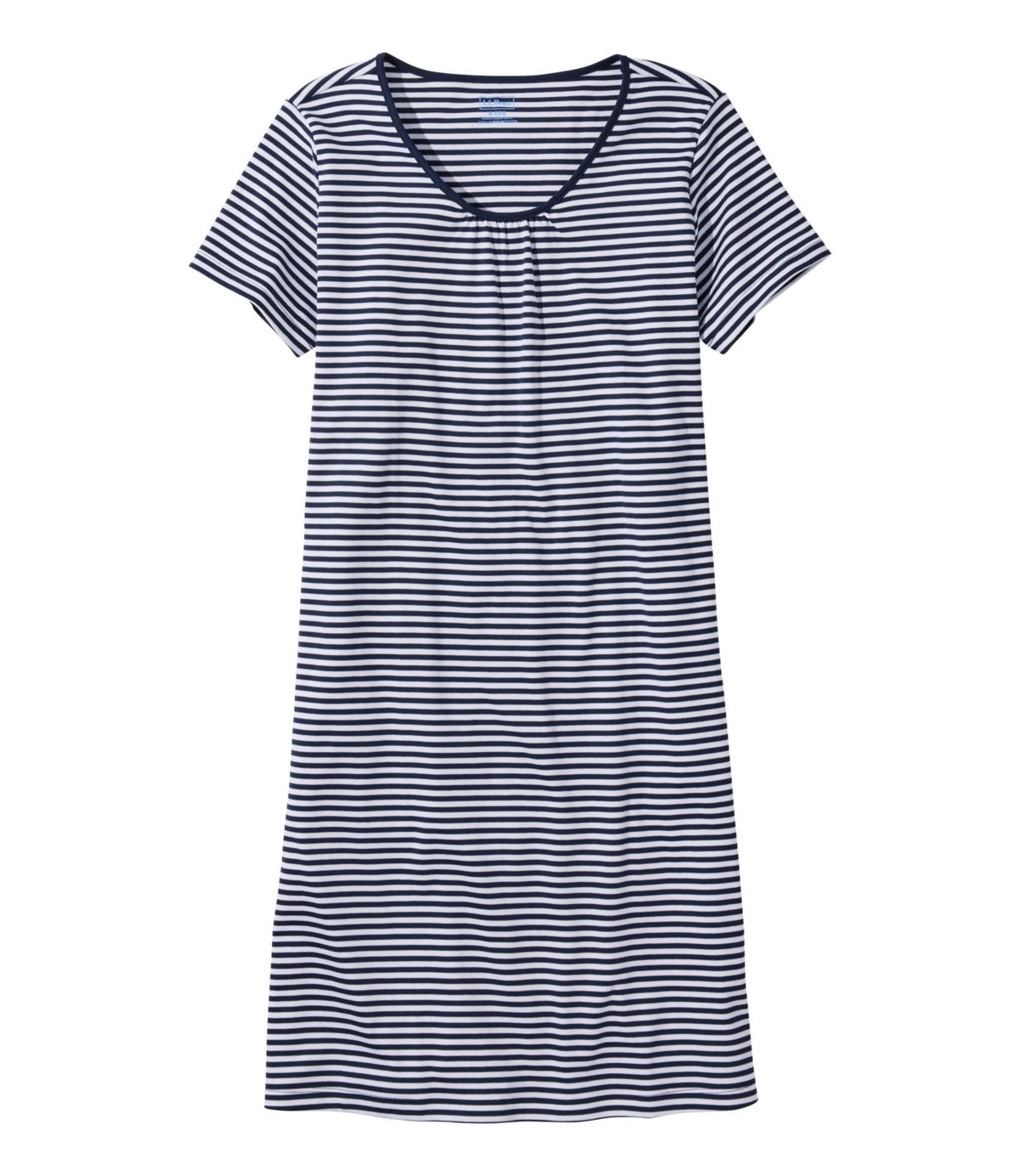 Women's Supima® Nightgown, Short-Sleeve Stripe