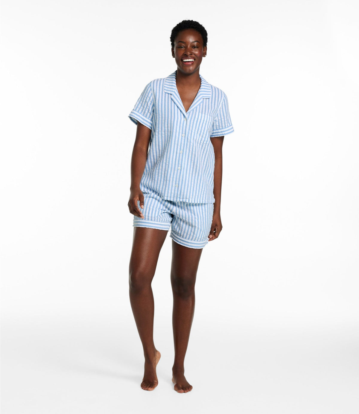 Women's Bean's Seacoast Seersucker Short Set