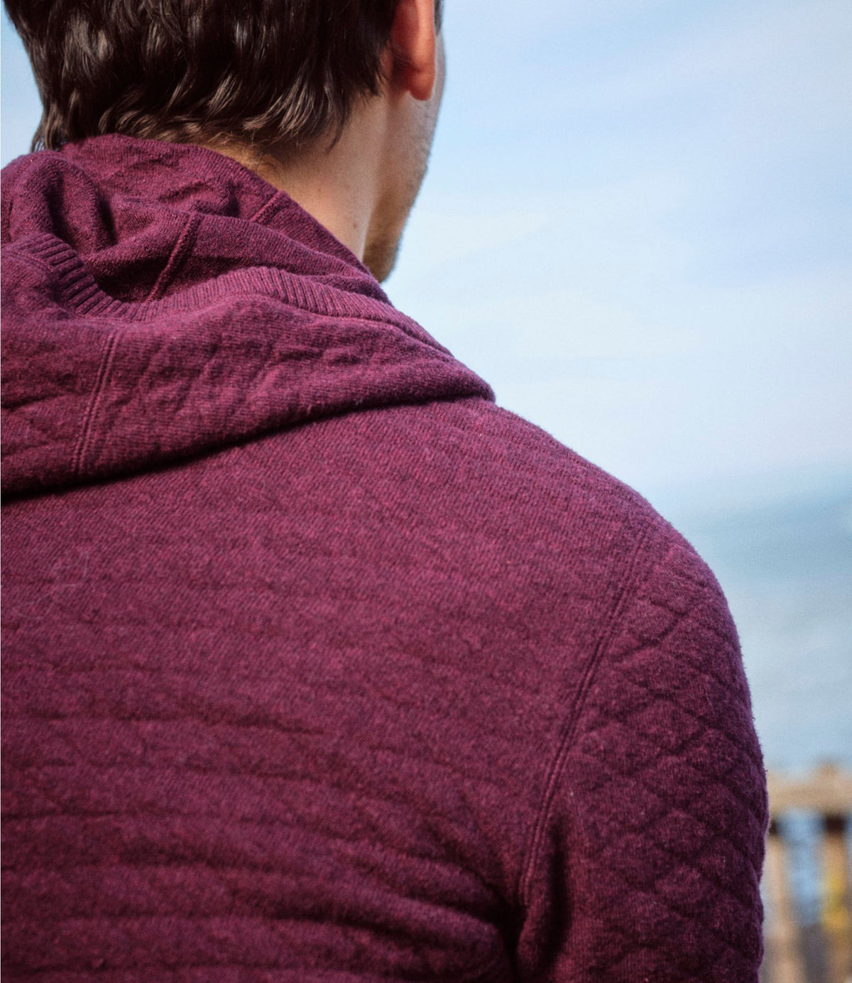 Men's Quilted Hoodie Sweater