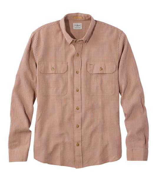 Men's Sunwashed Textured Shirt, Slightly Fitted, Plaid
