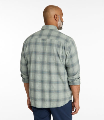 Men's Sunwashed Textured Shirt, Slightly Fitted, Plaid