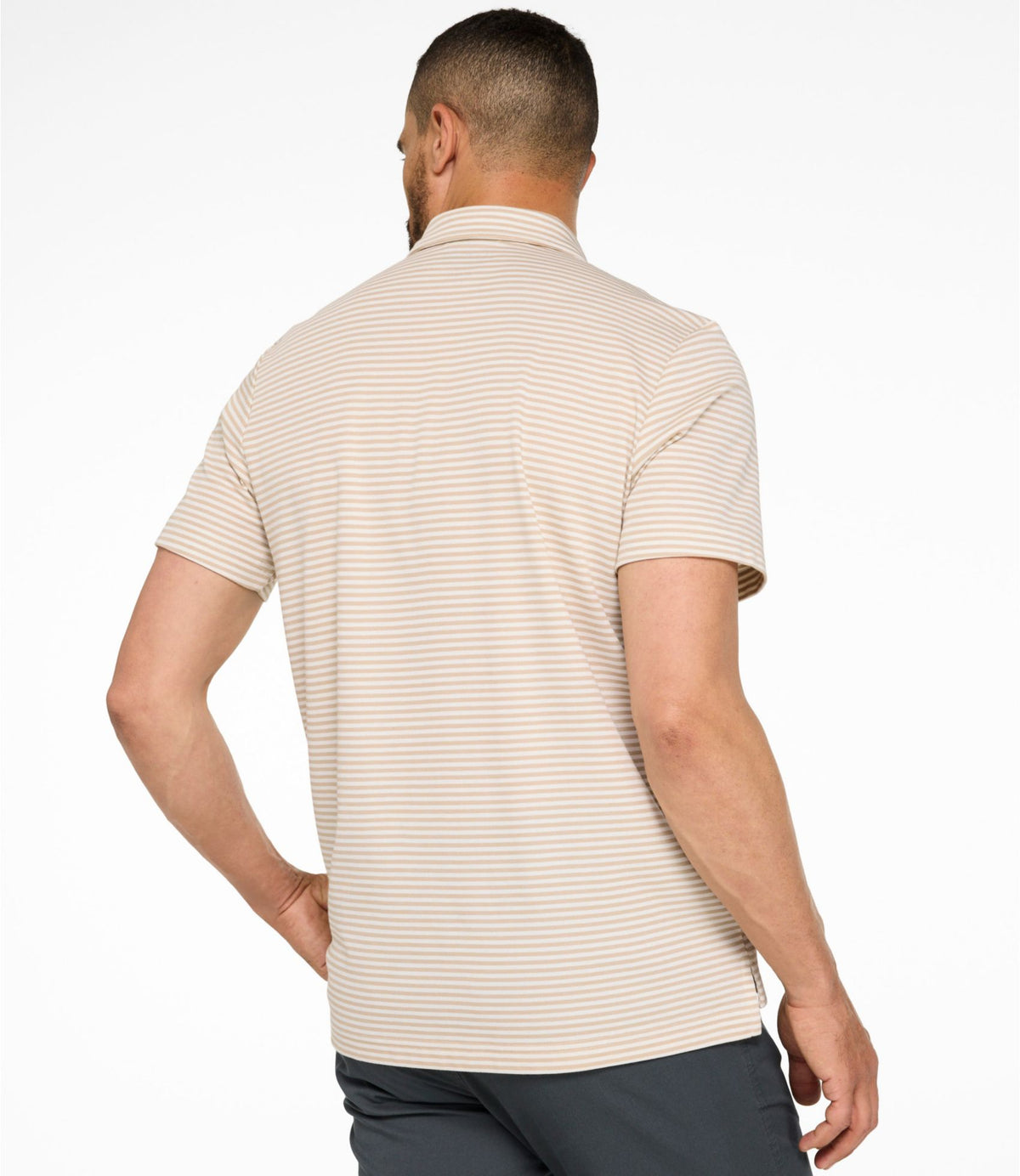 Men's Comfort Stretch Performance® Polo, Short-Sleeve, Slightly Fitted, Stripe