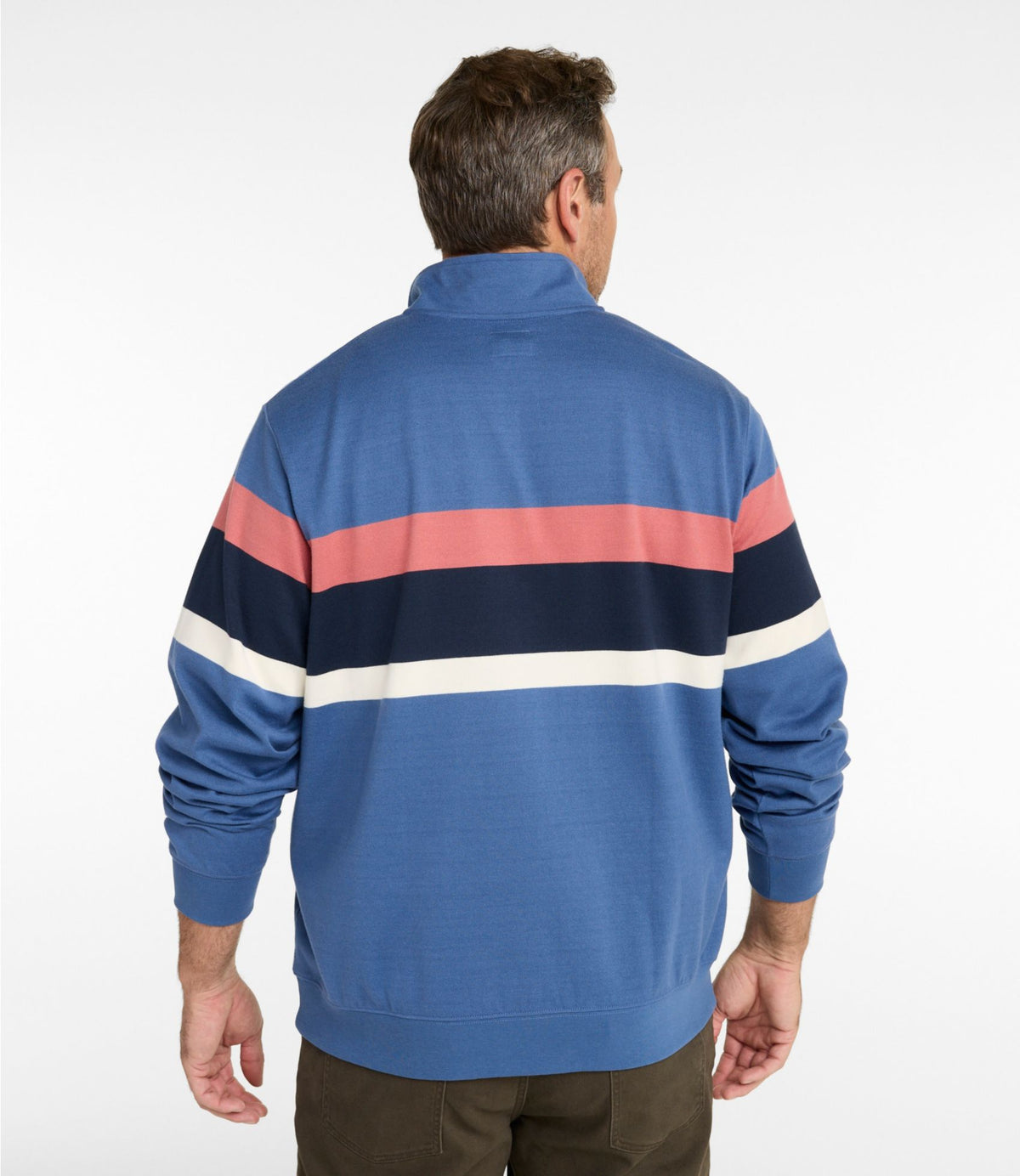 Men's Bean's Vintage Soft Rugby, Mockneck, Chest Stripe