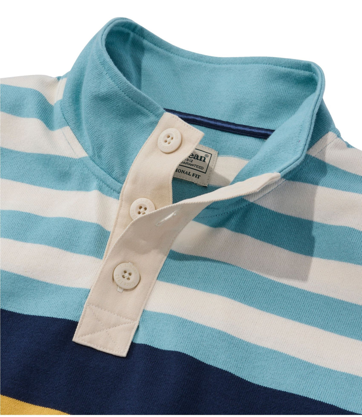 Men's Bean's Vintage Soft Rugby, Mockneck, Chest Stripe