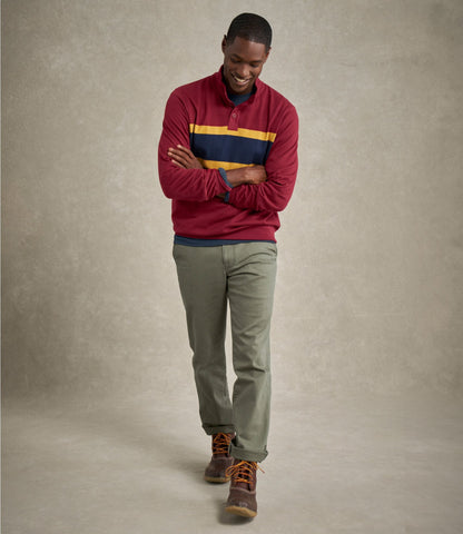 Men's Bean's Vintage Soft Rugby, Mockneck, Chest Stripe